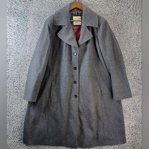 Tommy Hilfiger Peacoat Women's 3XL Gray Wool Blend Jacket Long Casual Designer